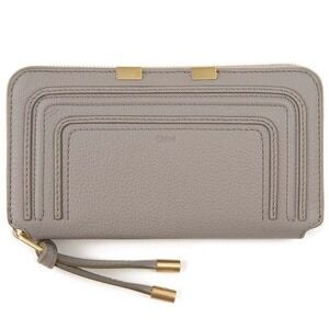 Chloe MARCIE Round Zip Long Wallet Gray